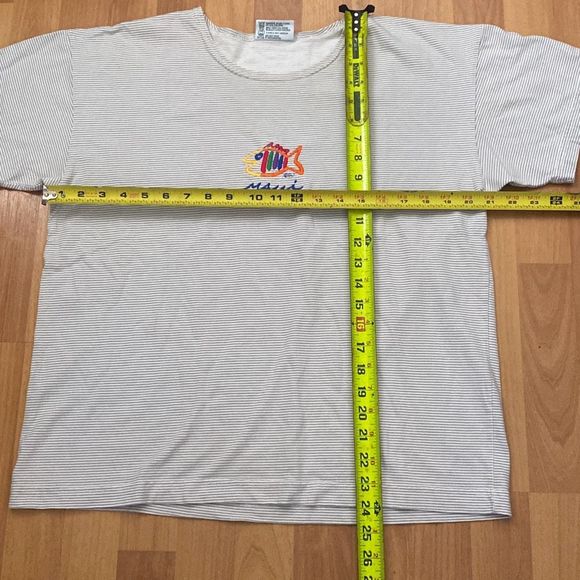 Vintage 90s Sgt. Leisure Stripped T-Shirt Maui Hawaii Women Large Made in USA - Picture 6 of 6
